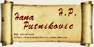 Hana Putniković vizit kartica